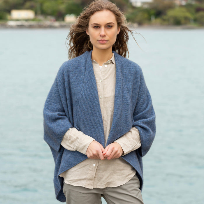 Noble Wilde - Merino & Possum Longline Wrap (NW3082) in Bahama
