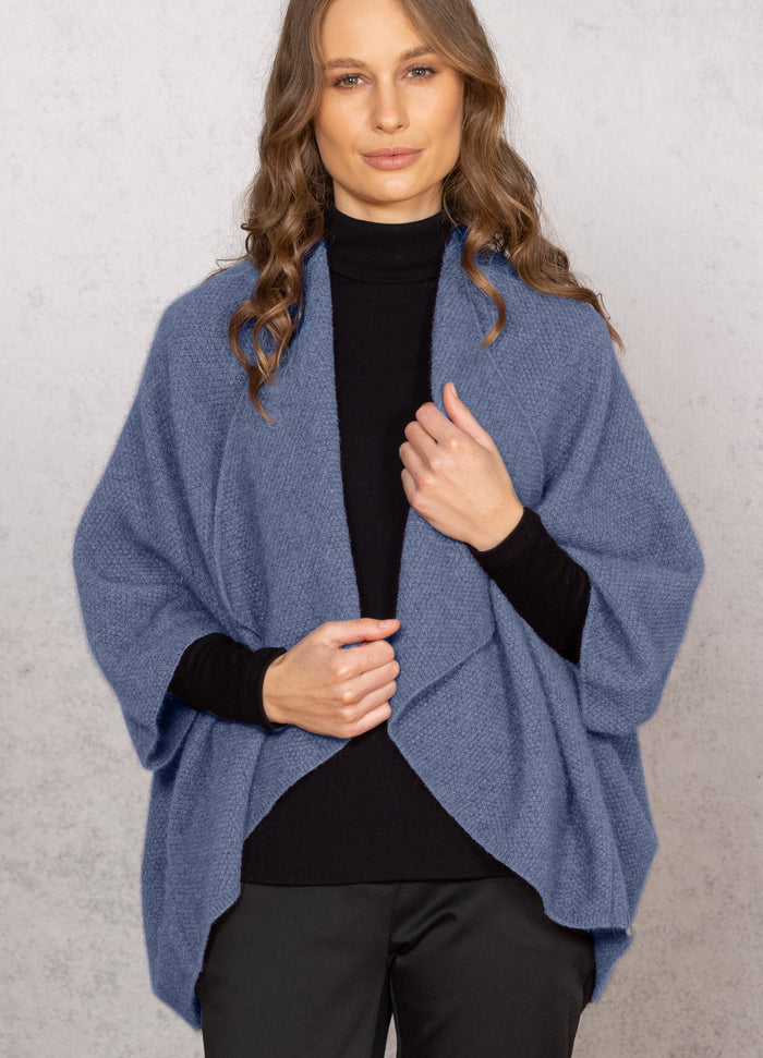 Noble Wilde - Merino & Possum Longline Wrap (NW3082) in Bahama