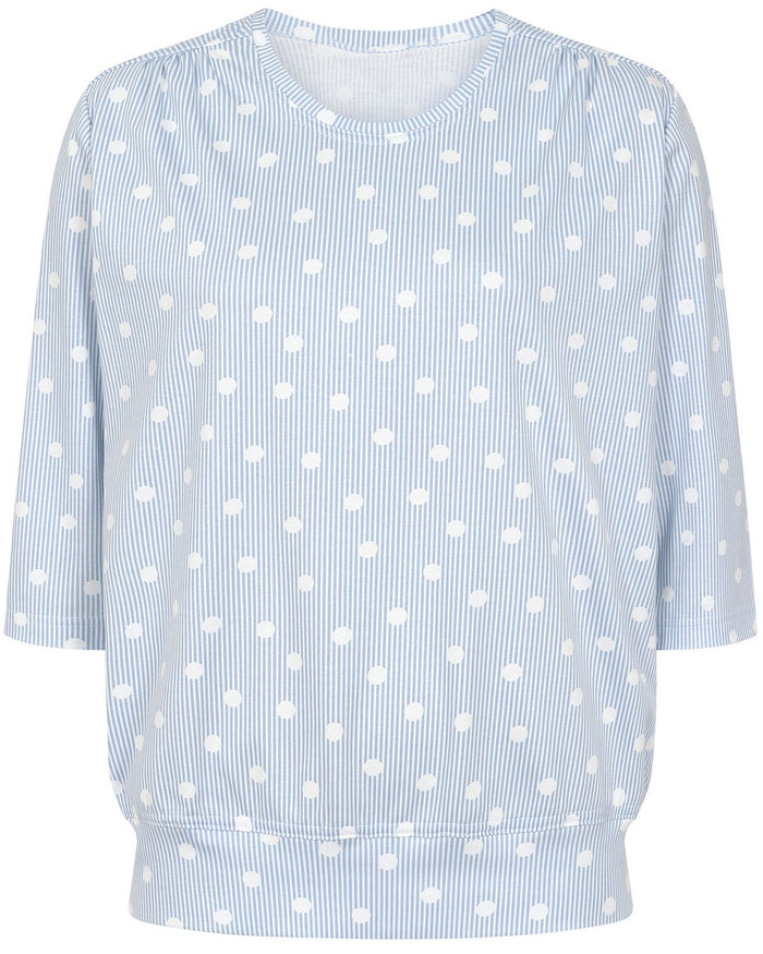 Nyla Patterned Cotton 3/4 Sleeve Blouson Top - Image 2 - The Classic Boutique
