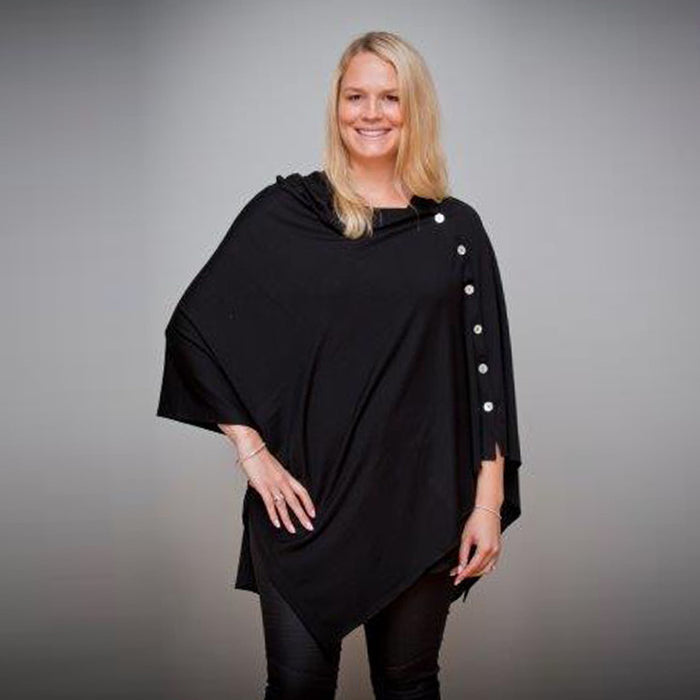 Black OBR Merino - Plus Size 6 Button Wrap (3058)
