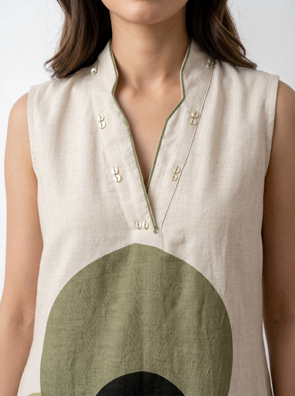 Off White Abstract Botanical Printed Top & Palazzo Cotton Flex Co-ord Set