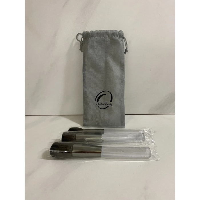 Opulent Beauty 3-piece professional face makeup brush set with travel pouch available in Pakistan.