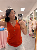 Orange V-Neck Tank Top - Intimate Whispers