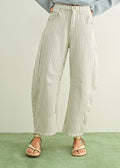 Paige Pinstripe Barrel - White & Black