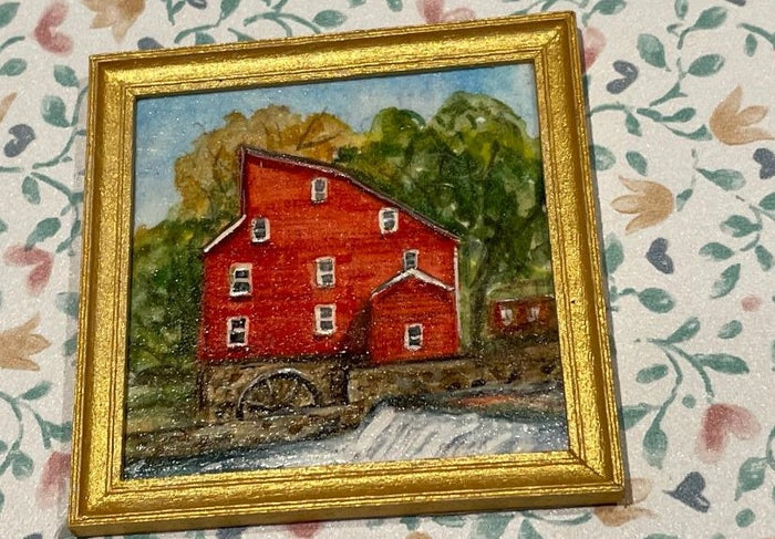 Painting of "The Red Mill", Clinton NJ By Thomas Schottman