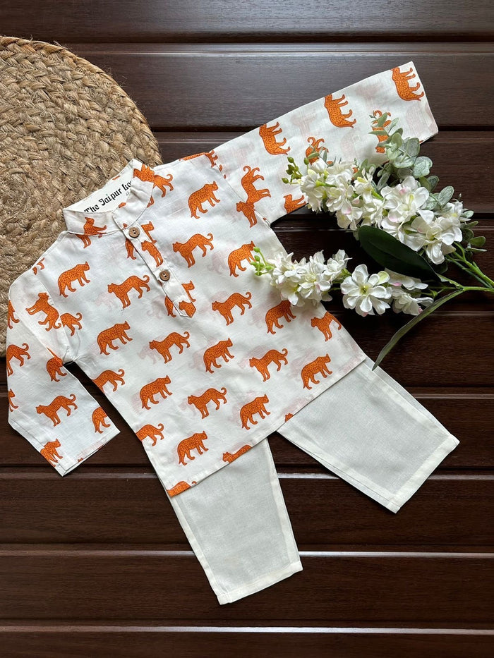 Panther Stamps Kurta Set