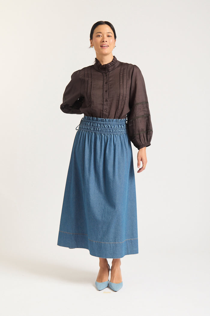 Paris Ramie Top In Chocolate