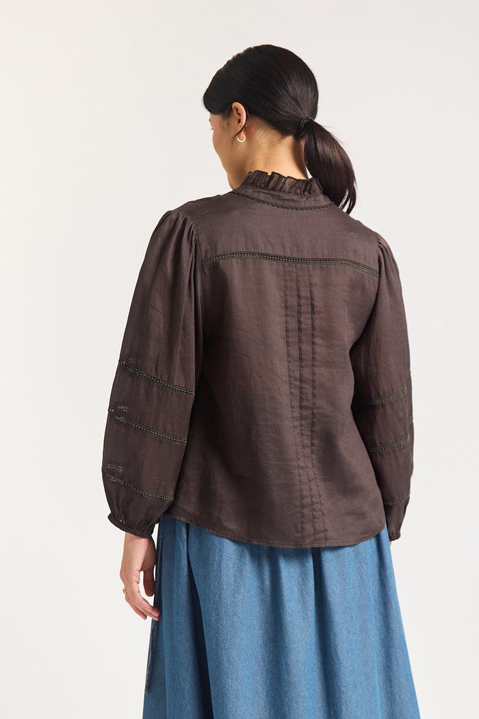 Paris Ramie Top In Chocolate