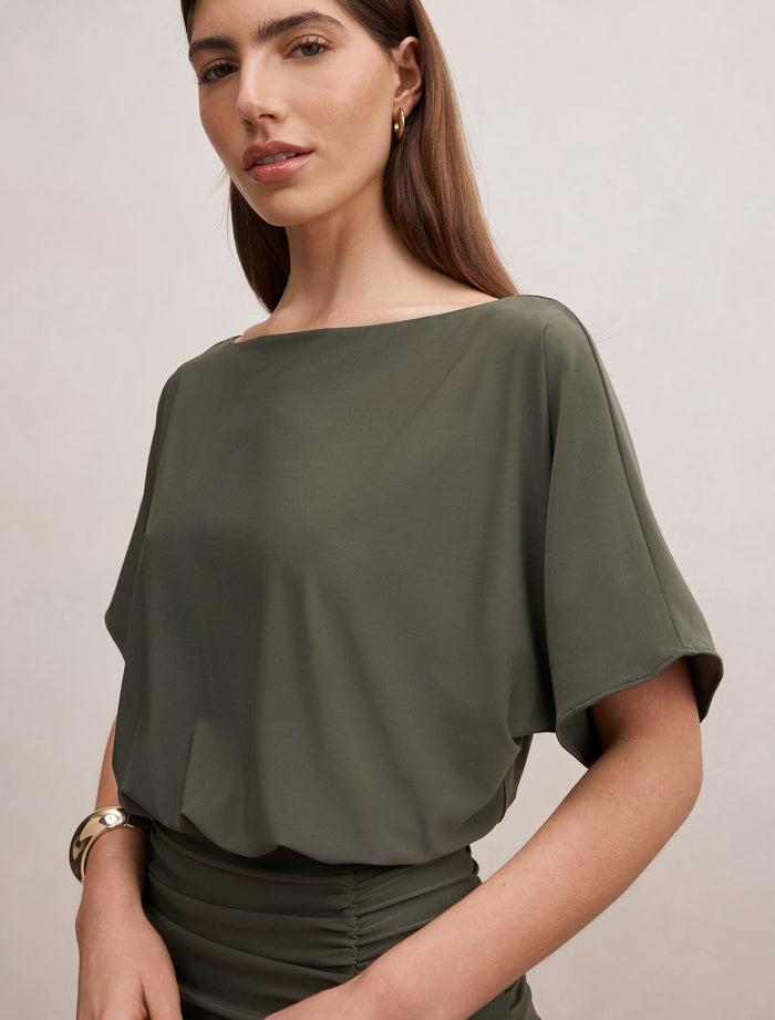 Parker Draped Jersey Midi Dress Forever New