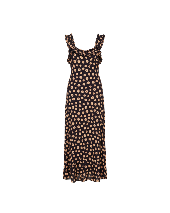 PASSIONFRUIT DRESS BROWN DITZY