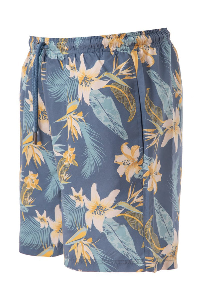 Peached Microfibre Floral Print Swim Short