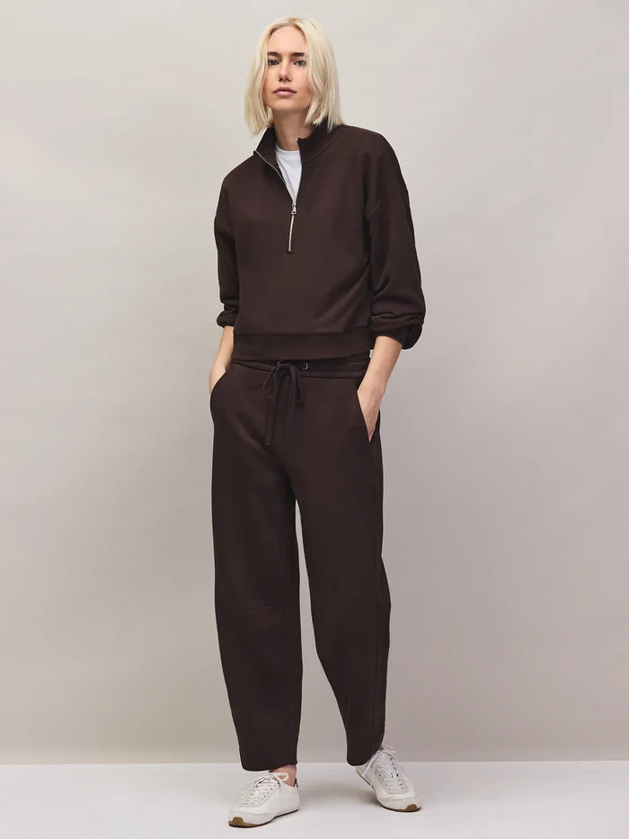 Petite Brown Barrel Leg Sweatpants