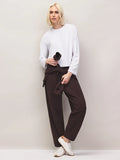 Petite Brown Barrel Leg Sweatpants