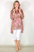 Pink Jungle Long Tunic Shirt