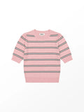 Pink Stripe Knit Jumper With Cashmere And Wool
