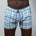 PLAID PRINT LINEN TEXTURE SHORTS