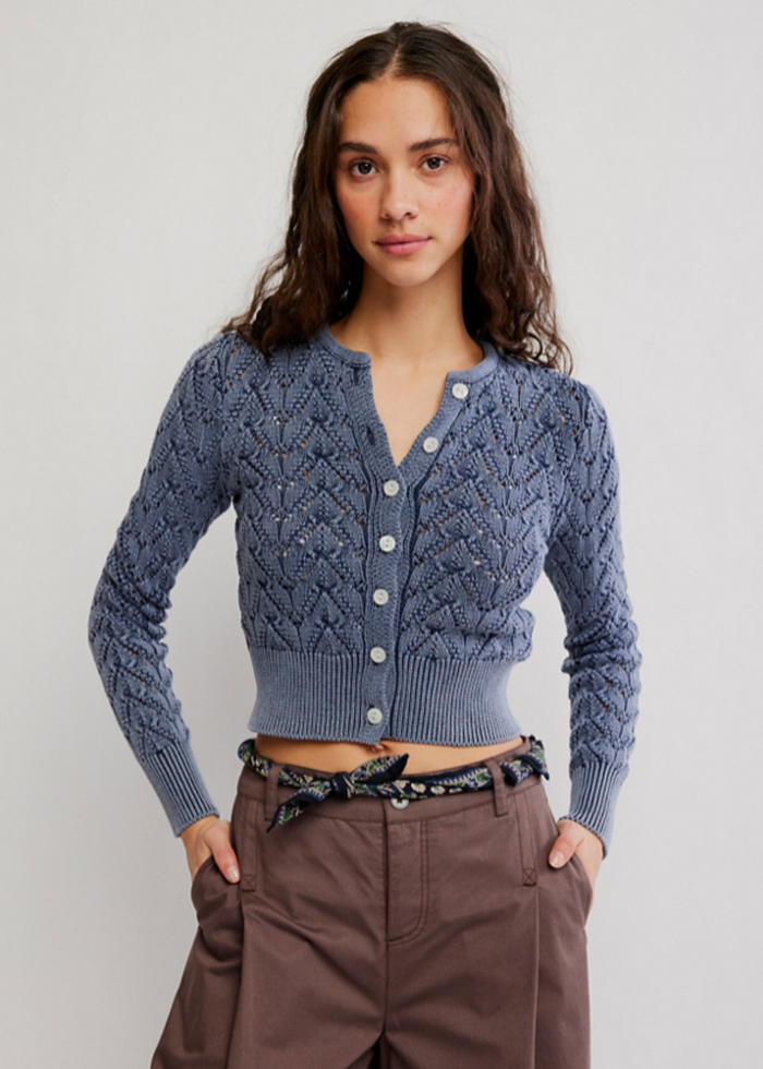 Pretty In Pointelle Cardi - Navy Academy