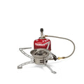 Primus Easy Fuel Camping Gas Stove attached to a gas canister on a white background