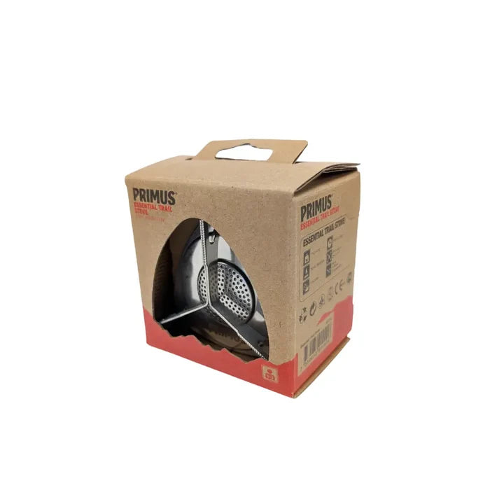 Primus Essential Trail Camping Gas Stove packaging on a white background