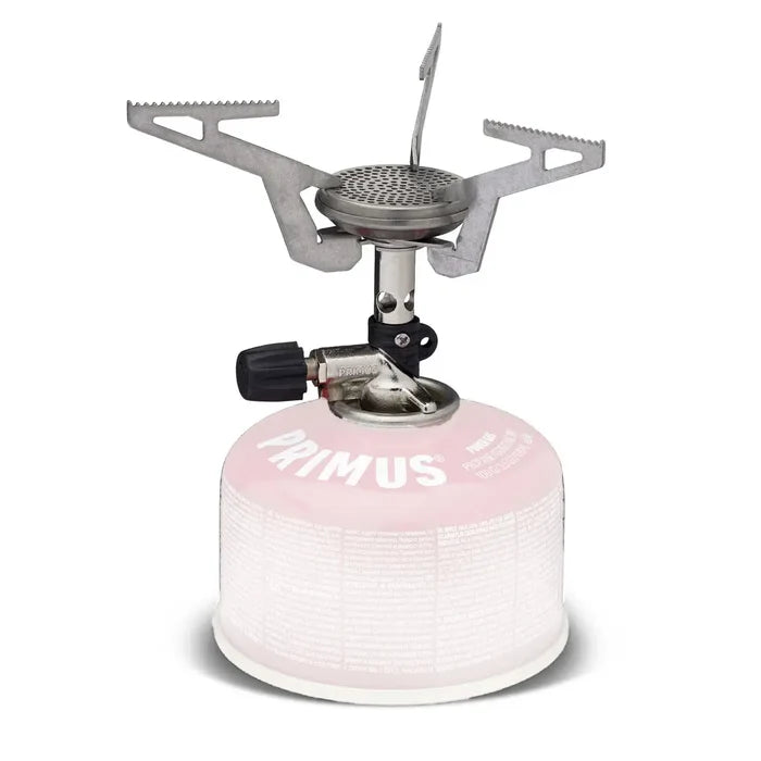 Primus Express camping gas stove with the gas canister whited out