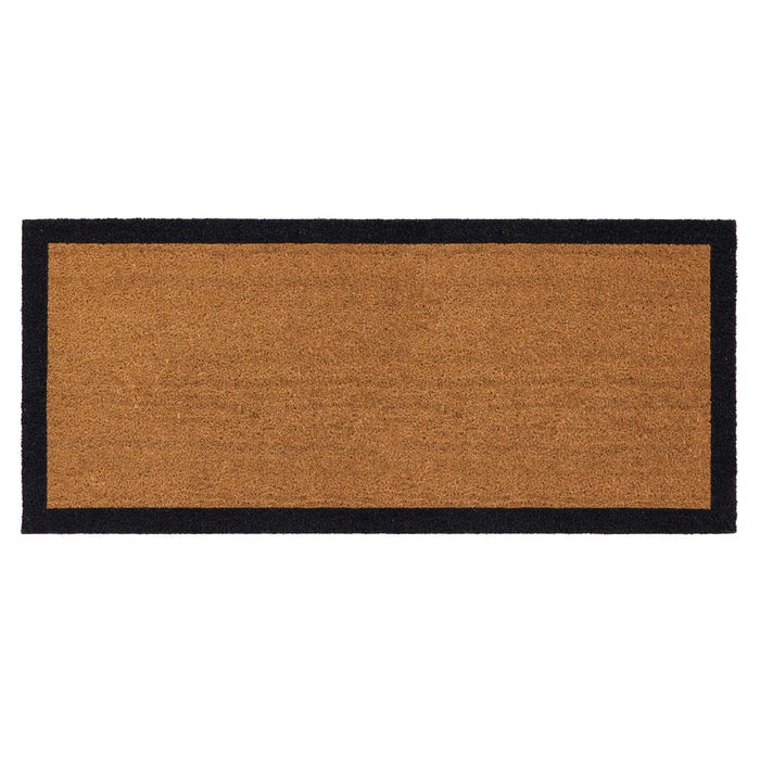 Printed Coir Border Black Runner. Made from eco-friendly materials featuring a black border.