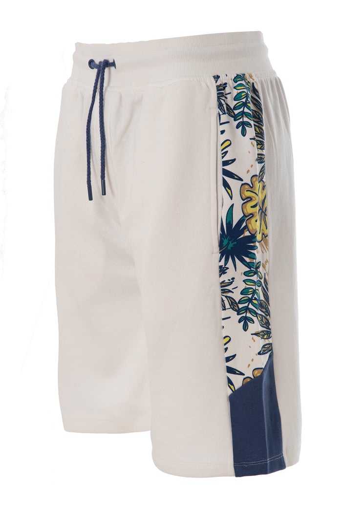 Printed Panel Fleece Shorts