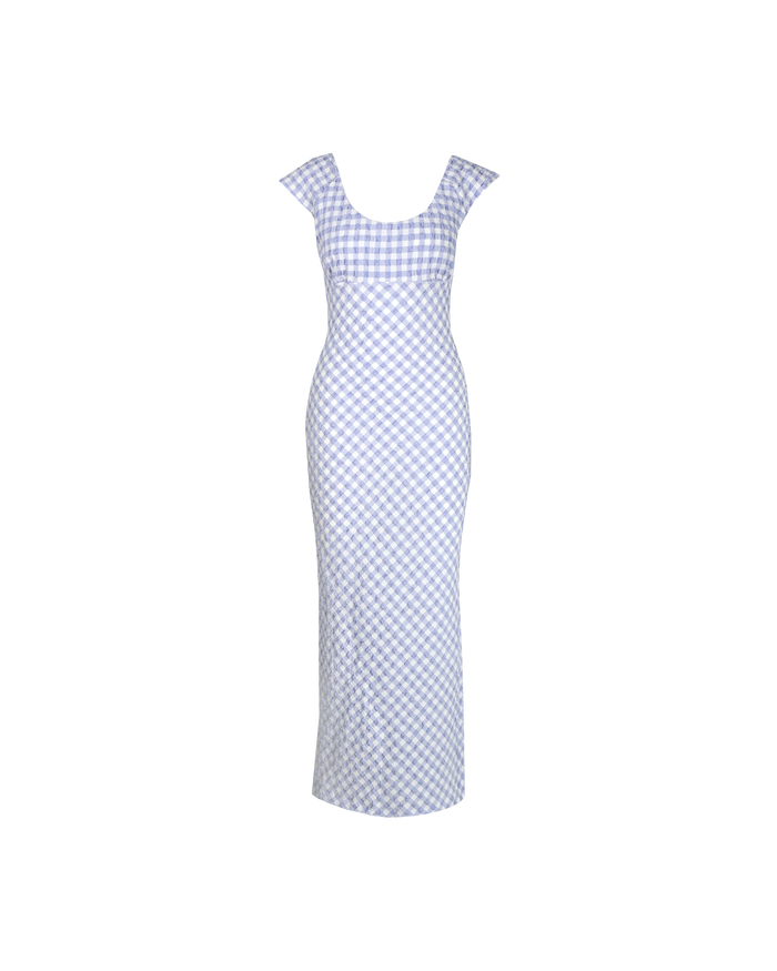 PRISM MIDI DRESS PERIWINKLE GINGHAM