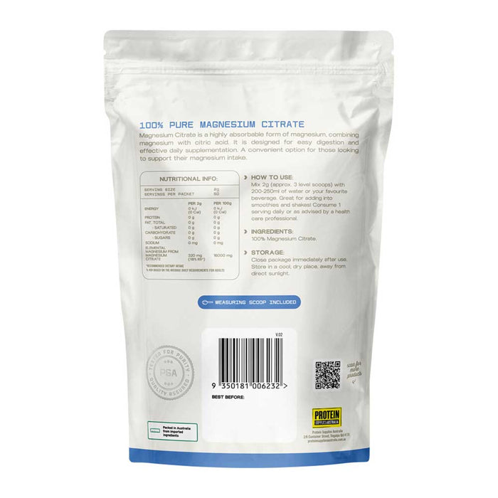 PROTEIN SUPPLIES AUST. Pure Magnesium Citrate - 100g - L'Organic