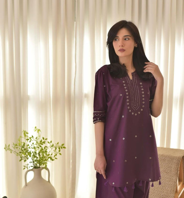 💜 PURPLE AURA – Embroidered 3PC 💜