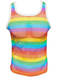 RAINBOW STRIPE FINE MESH TANK