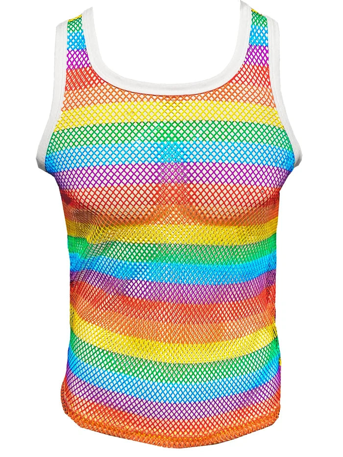 RAINBOW STRIPE FINE MESH TANK
