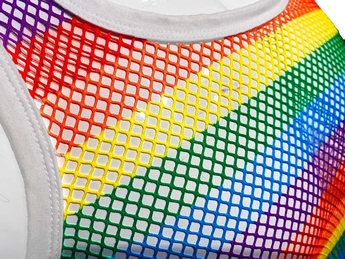 RAINBOW STRIPE FINE MESH TANK