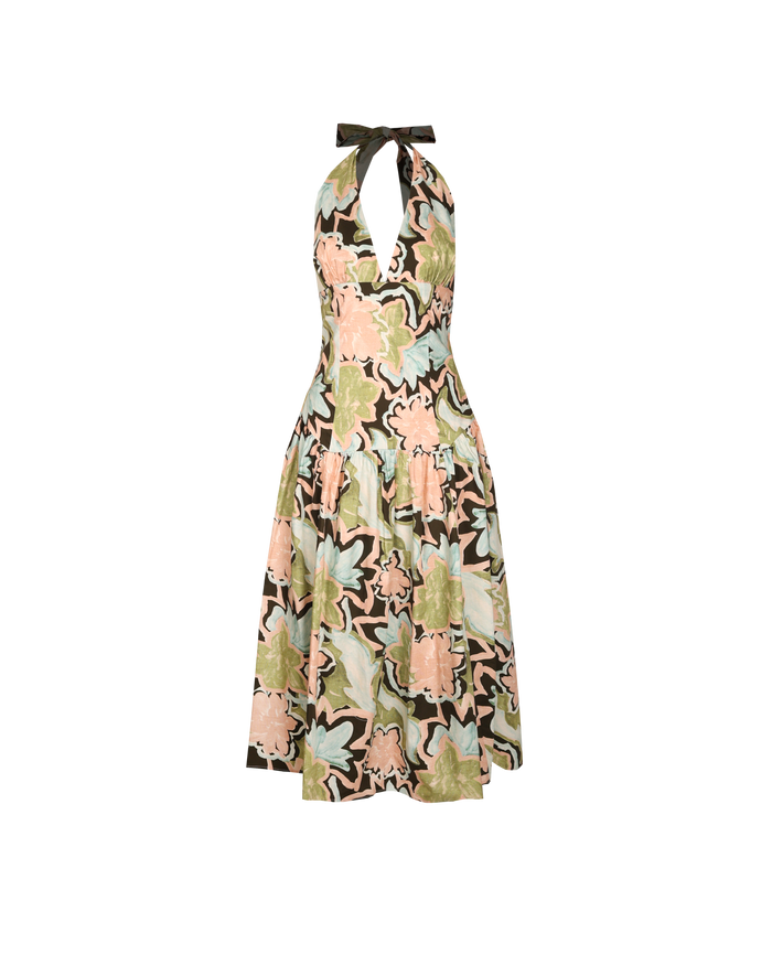 RELAXE HALTER DRESS FROSTED FLORAL
