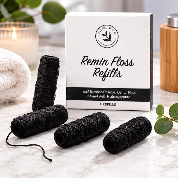 Remin Floss Refills – PTFE-Free, Plastic-Free Refill Spools for the Remin Floss Glass Container