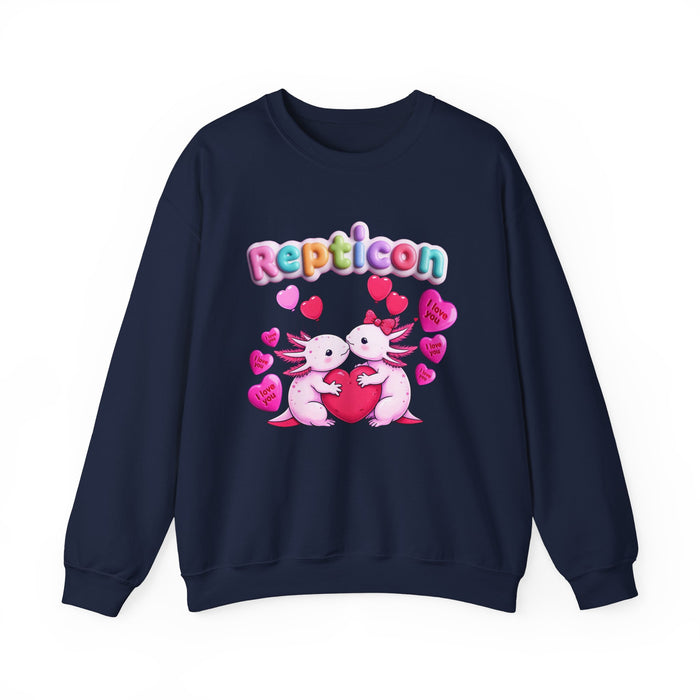 Repticon Unisex Heavy Blend™ Crewneck Sweatshirt w/ Valentine Axolotls