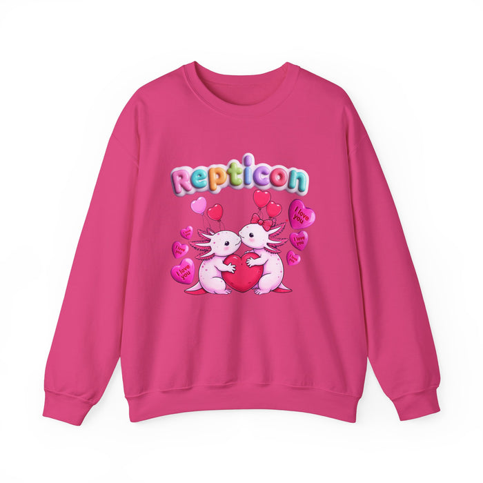 Repticon Unisex Heavy Blend™ Crewneck Sweatshirt w/ Valentine Axolotls