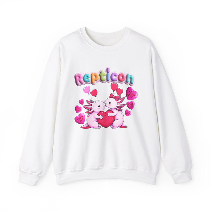Repticon Unisex Heavy Blend™ Crewneck Sweatshirt w/ Valentine Axolotls