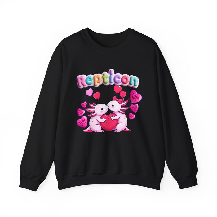 Repticon Unisex Heavy Blend™ Crewneck Sweatshirt w/ Valentine Axolotls