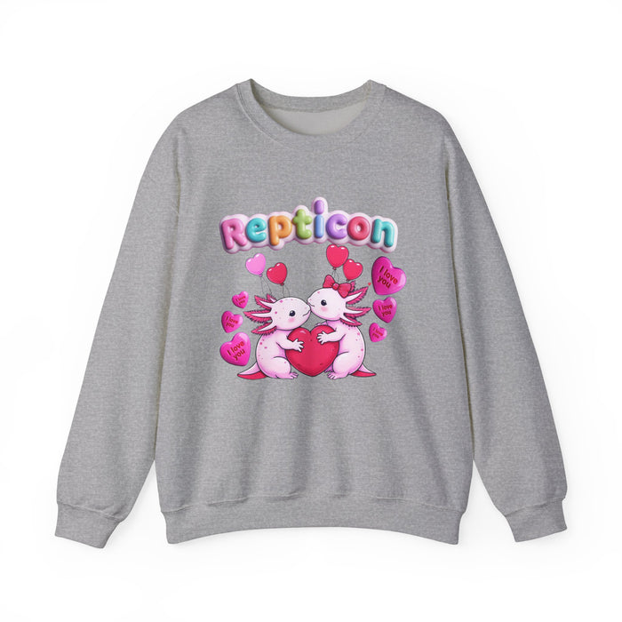 Repticon Unisex Heavy Blend™ Crewneck Sweatshirt w/ Valentine Axolotls