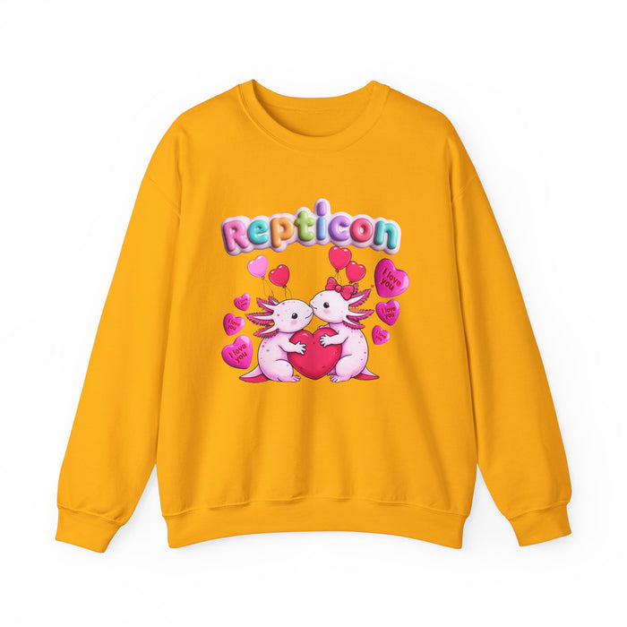 Repticon Unisex Heavy Blend™ Crewneck Sweatshirt w/ Valentine Axolotls