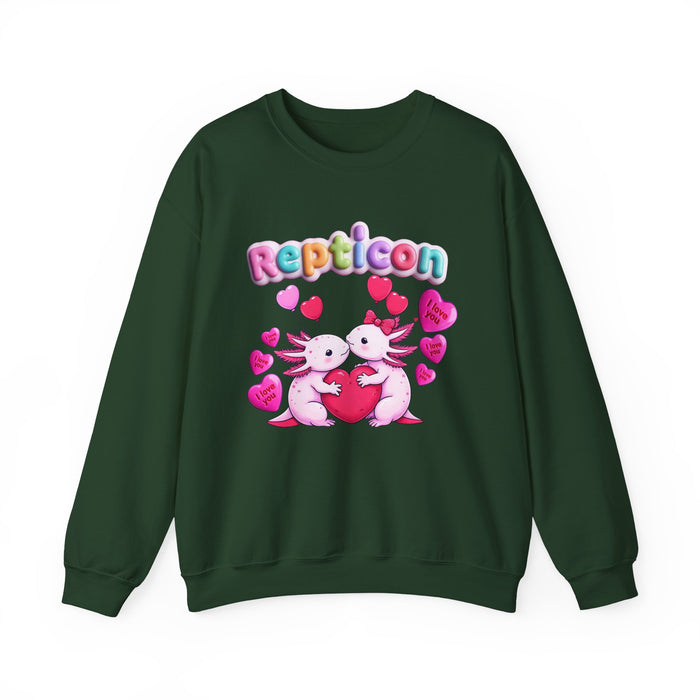 Repticon Unisex Heavy Blend™ Crewneck Sweatshirt w/ Valentine Axolotls