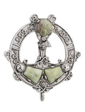Rhodium Plated Celtic Marble Tara Brooch