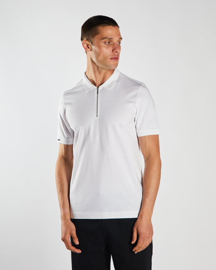 Rian Zip Polo Liberty White