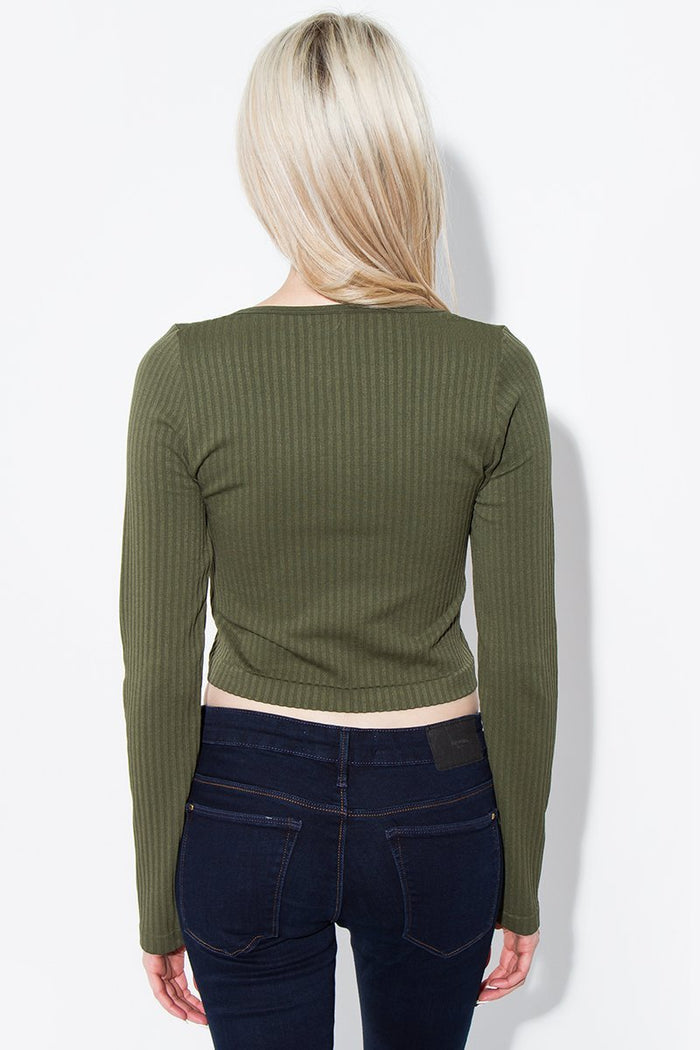 Rib Knit Long Sleeve Top