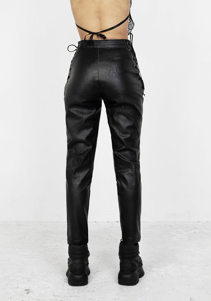 Rival Faux Leather Lace Up Pants