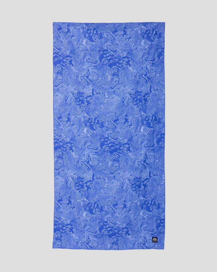 Roamer Sand Proof Beach Towel - Dark Peri Nature Lines Print