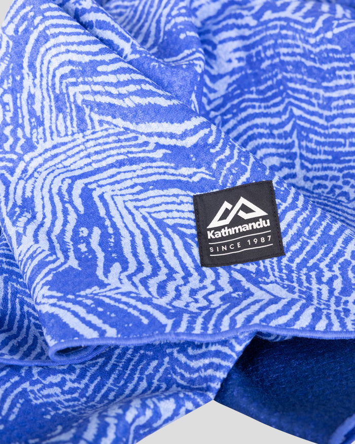 Roamer Sand Proof Beach Towel - Dark Peri Nature Lines Print