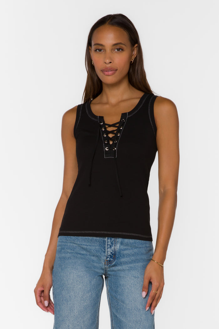Rochelle Black Tank - Tops - Velvet Heart Clothing