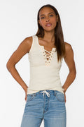 Rochelle Ivory Tank - Tops - Velvet Heart Clothing