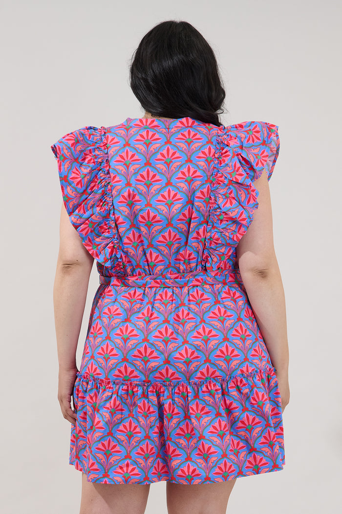 Rosy Ruffle Mini Dress Floral Curve